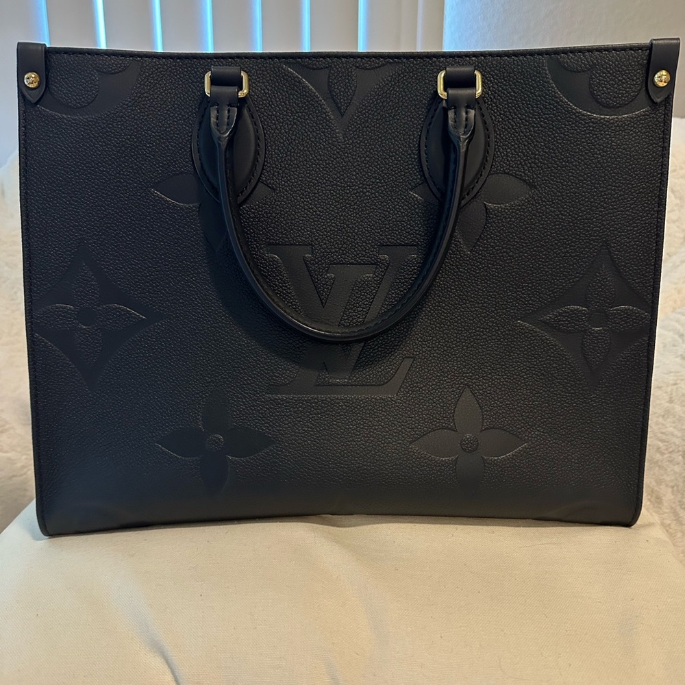 Louis Vuitton Black Monogram Embossed Leather Tote